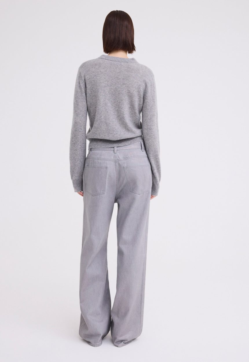 Jac + Jack Peter Cashmere Sweater - Mid Grey Marle